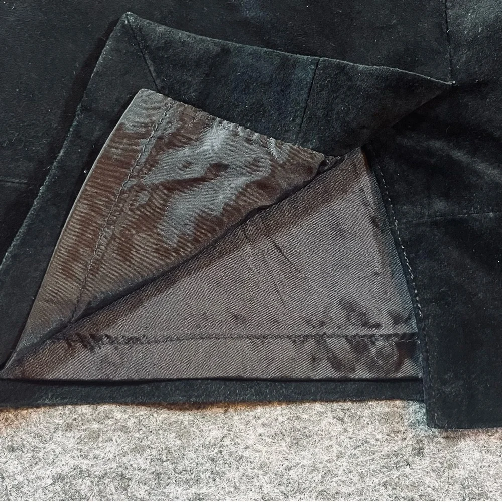 Ann Taylor Loft 100% Leather Pencil Skirt Black Size 6P Classic Western Business - Picture 8 of 12